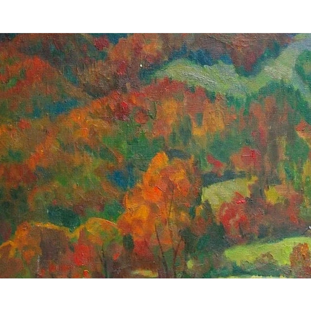 Mountain Landscape Antique Oil Painting Original Soviet Art Ukrainian Artist Artamonov a.m. 80-100 1966 For Sale - Image 6 of 6