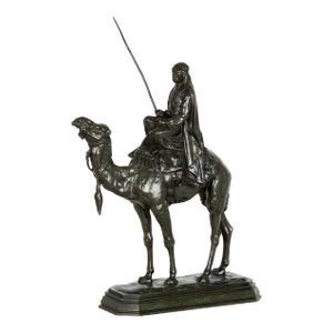 Rare Bronze Sculpture of “Arab on Camel” by Antoine-Louis Barye Circa 1880