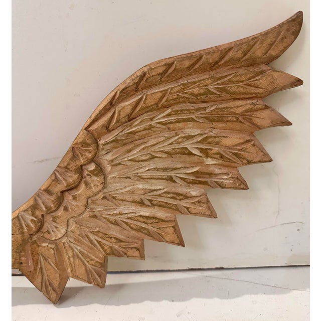 Large Carved Wood Angel Sculpture For Sale - Image 4 of 10