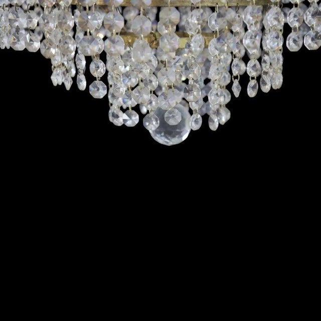 French Empire Style Crystal & Gilt Bronze “Crystal Basket” 8-Light Chandelier For Sale - Image 9 of 11
