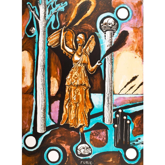 Damien Deroubaix, Furie, 2017, Lithograph For Sale