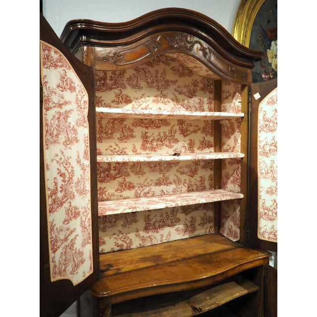 Antique French Transitional Louis XV / XVI Walnut Buffet Deux Corps, Circa 1780 For Sale - Image 17 of 18