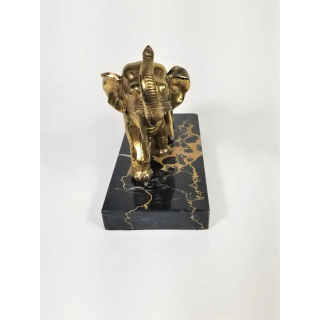 Pair of 1920s French Art Deco Marble Elephant Bookends For Sale - Image 4 of 14