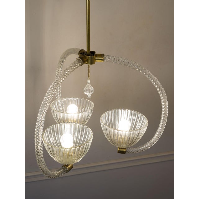 Vintage Murano Blown Glass Chandelier by Ercole Barovier for Barovier & Toso, 1930s For Sale - Image 14 of 14