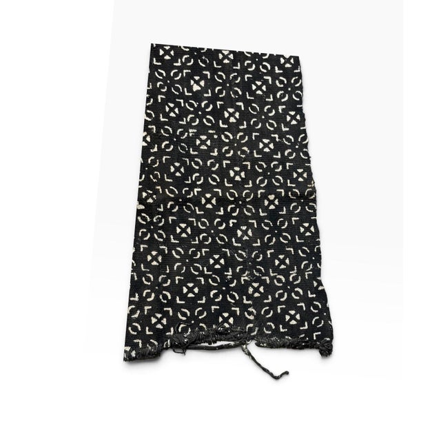 Black Vintage African Black and White Mud Cloth Textile Mali 63" by 40" For Sale - Image 8 of 8
