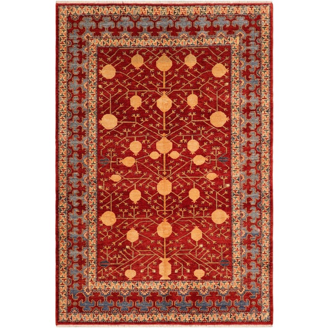 1980s 1980s Vintage Kazak Red/Blue Wool Rug - 6'10'' X 9'6'' For Sale - Image 9 of 9