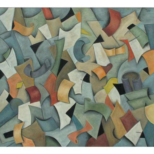 An original, colorful abstract, 3 dimensional oil painting on a hand stretched canvas, that creates a sense of energy and...