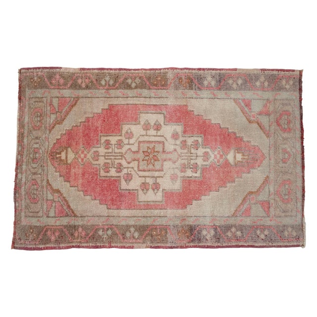 1970s 1970s Low Pile Turkish Petite Rug Hand Knotted Entry Mat - 22'' X 35'' For Sale - Image 5 of 8