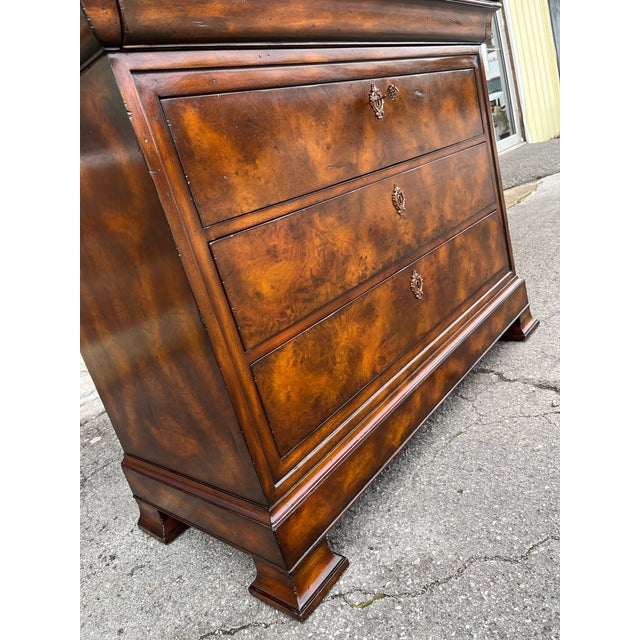 Late 20th Century Maitland-Smith Burlwood & Black Marble Neoclassical Commode For Sale - Image 12 of 12