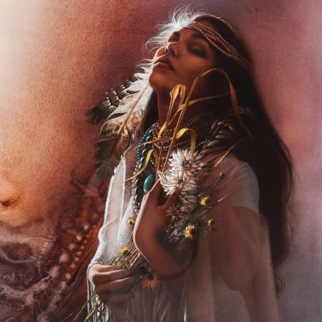 Native American Signed "One With Nature" Limited-Edition 289/999 Lithograph by Lee Bogle For Sale - Image 3 of 10
