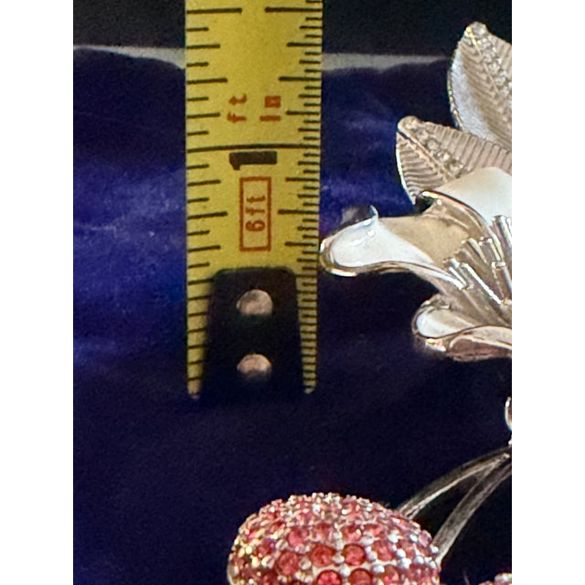 Vintage 1980’s Judith Leiber XL Cherry Blossom Brooch With Swarovski Crystals For Sale - Image 16 of 18