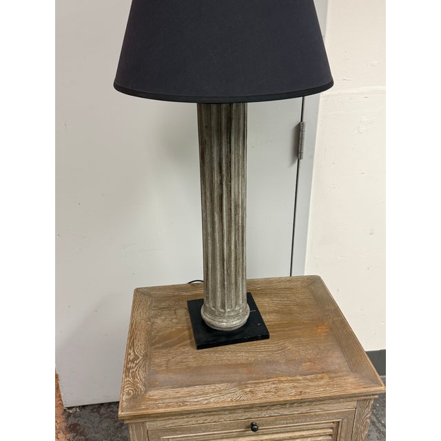 Restoration Hardware 19th Century Zinc Column Table Lamp For Sale - Image 11 of 12