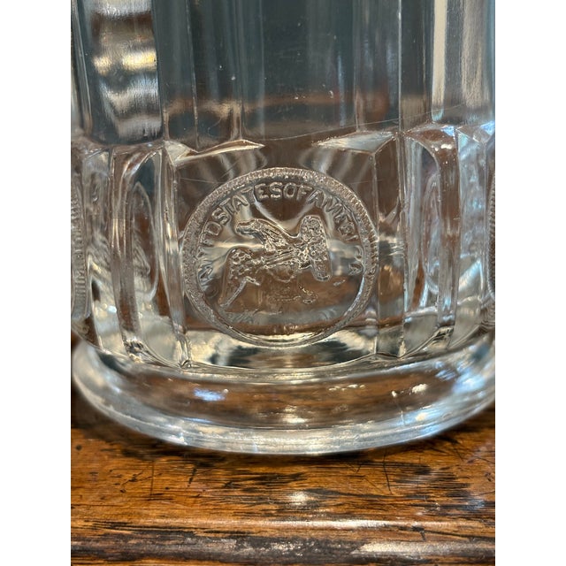Glass 1892 Antique Early American Pattern Glass u.s. Coin Creamer Pitcher For Sale - Image 7 of 8