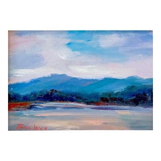 Late 20th Century June Levin Small Oil Painting on Board, Signed, Framed For Sale