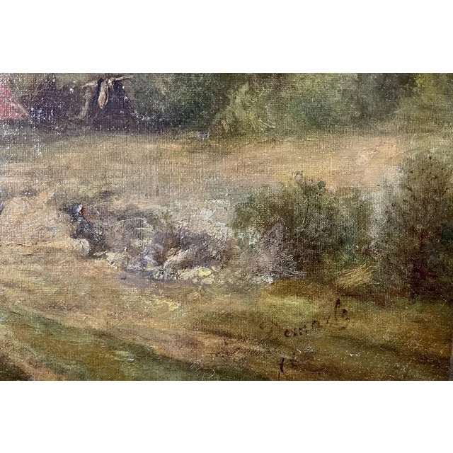 Alexis Demarle, Rural Landscape Burgundy Winemaker, 1890s, Oil on Canvas, Framed For Sale - Image 7 of 8