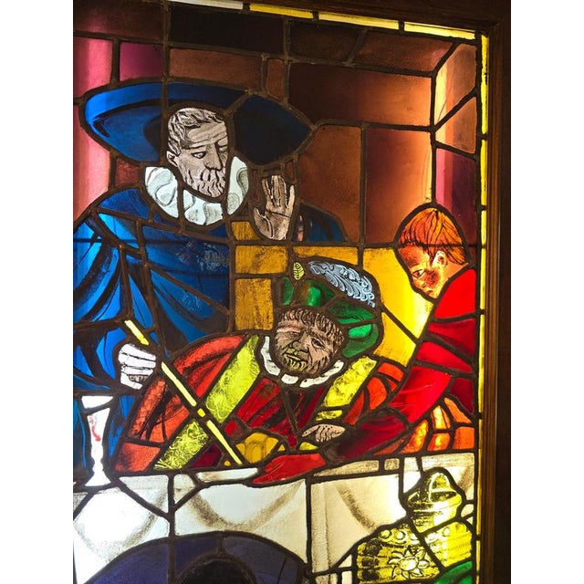 Stained Glass Panels with Don Quixote Motifs, 1860s, Set of 2 For Sale - Image 3 of 12