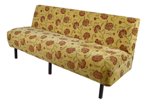 Vintage Boho Sofa with Yellow and Red Floral Fabric, France, 1960s