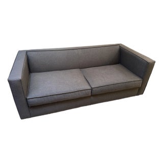 Cb2 Club Grey Fabric Sofa For Sale