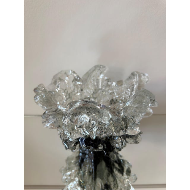 Black and Clear Ice Glass Iceberg Centerpiece by Pertti Santalahti for Humppila, Finland, 1970s For Sale - Image 11 of 12