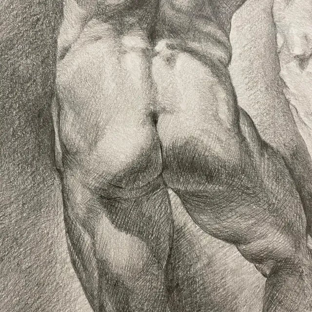 Late 20th Century Framed Academic Figure Drawing For Sale - Image 9 of 13