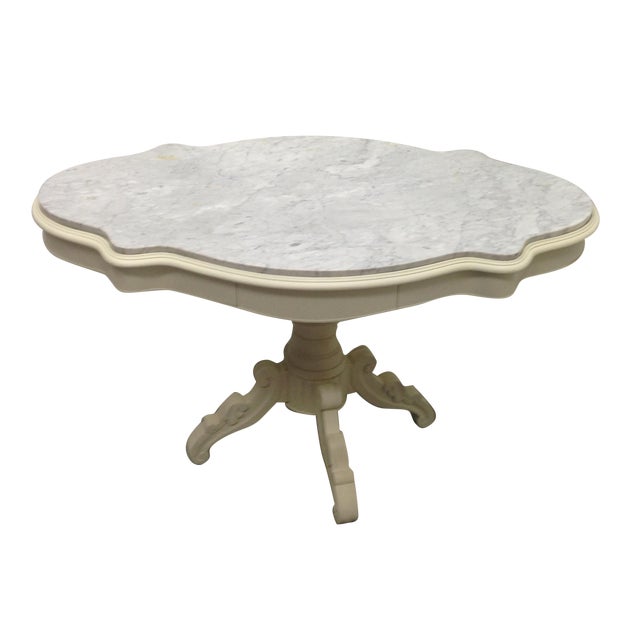 Shabby Chic Pedestal Coffee or Side Table For Sale