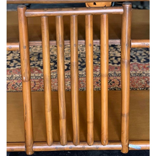 1960s Vintage Bamboo Bar Cart or Bookshelf on Brass Casters For Sale In Tampa - Image 6 of 6