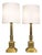Pair of Neoclassical Revival Bronze Table Lamps With Sculptural Classical Bases and New Linen Shades, 1920-1930s For Sale