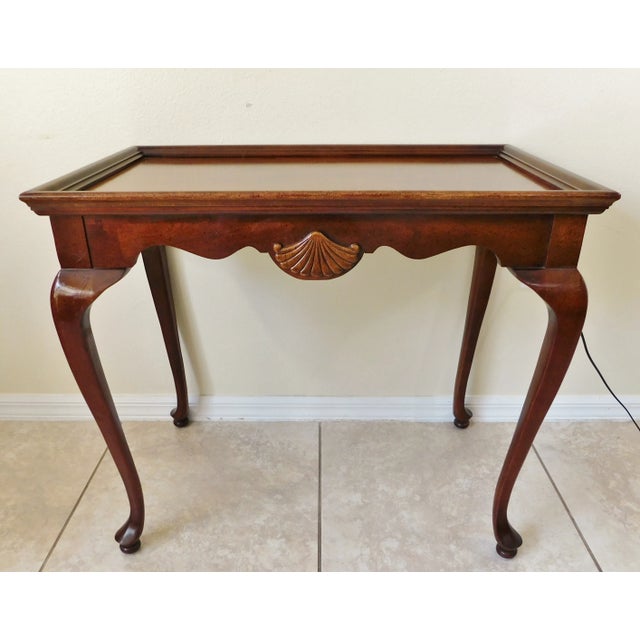 Vintage Mid 20th Century Solid Mahogany Wood Accent Writing Table Pull Out Trays For Sale - Image 9 of 13