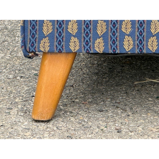 Mid-Century Modern Vintage Mid Century Modern Dunbar Style Low Profile Sofa on Splayed Wood Legs 73” For Sale - Image 3 of 12
