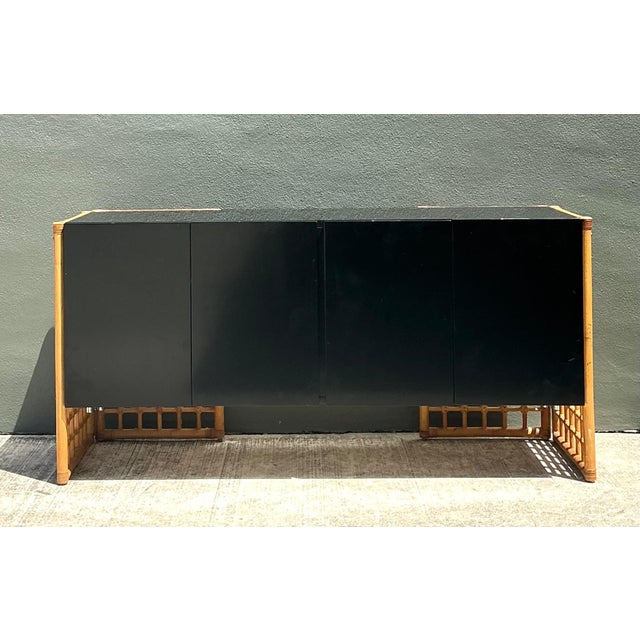 Vintage Rattan and Lacquered Wood Sideboard For Sale - Image 16 of 18