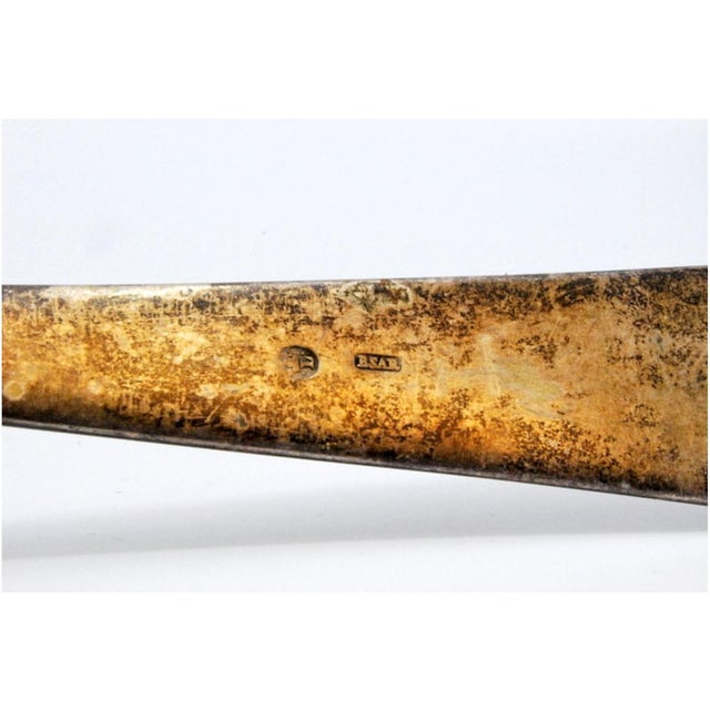 Metal Plain Silver Soup Ladle with Handle For Sale - Image 7 of 9