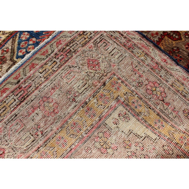Colorful Antique Khotan Rug With Multi Layered Medallion 4'8 X 6'6 For Sale - Image 4 of 7