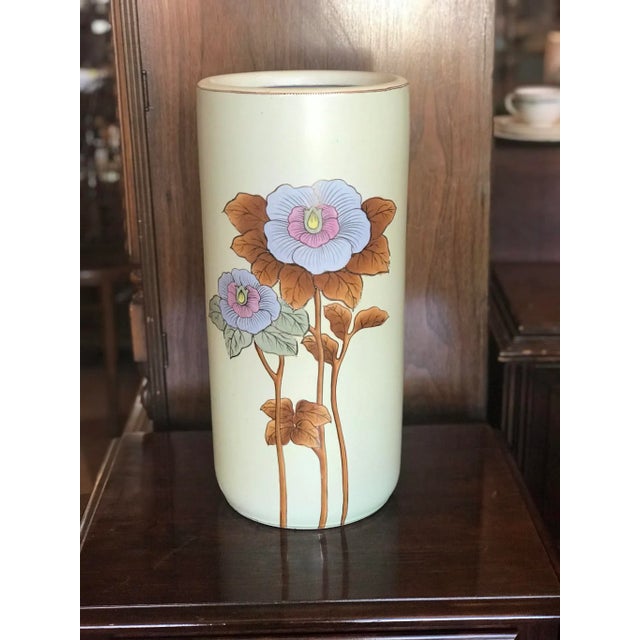 Hand Painted Nippon Vases Pair of Hand Painted Nippon Vases Two Flowers on one side and a single Flower on the other side.