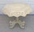 Here is a stunning carved wood side table with an octagonal shaped top and pedestal base. The table dates from the mid-...