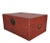 Chinese 1900s Red Leather Antique Trunk For Sale - Image 3 of 8
