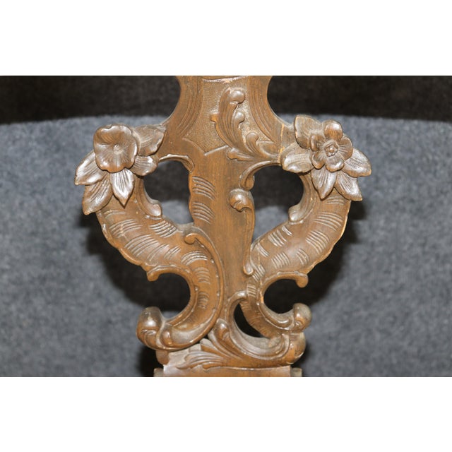 Early 20th Century Antique Italian Carved Figural Chair Settee For Sale - Image 4 of 9