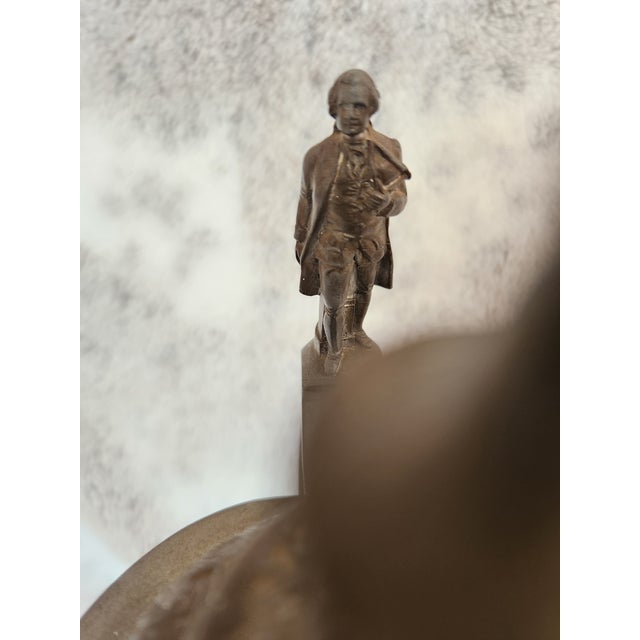 Traditional Antique German Historicism Solid Pewter Beer Stein With Johann Wolfgang Von Goethe Thumb-Lift For Sale - Image 3 of 9