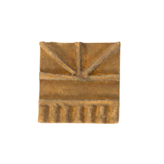 Vintage African Square Bronze Coin For Sale - Image 4 of 4