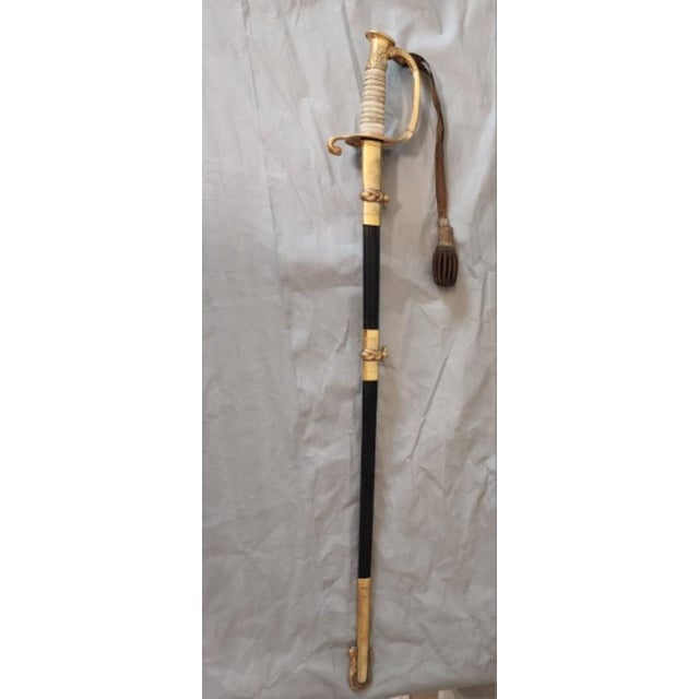 1960s Gilded Mid-Century u.s. Navy Sword With Shagreen Grip For Sale - Image 5 of 18