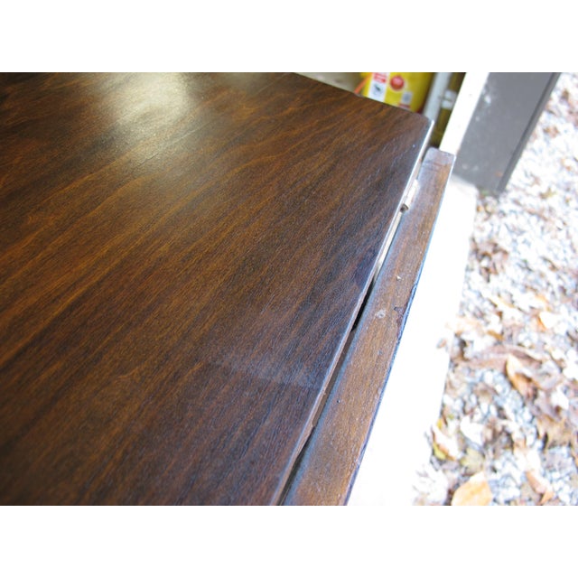 Solid Walnut Table Medium Size Georgian Style Scalloped Top Cabriole Legs For Sale - Image 9 of 12