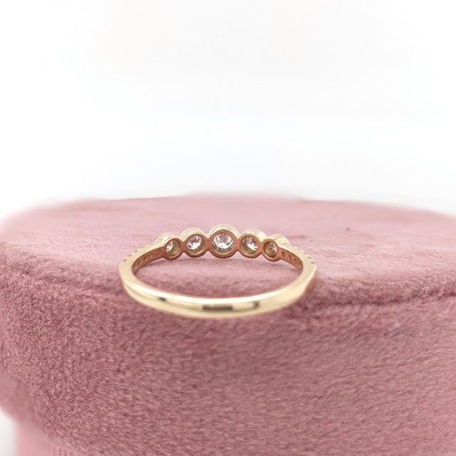 2020s Diamond Band Ring in Solid 14k Yellow Gold Round 2.6mm Earth Mined Diamonds Size 6.75 For Sale - Image 5 of 7