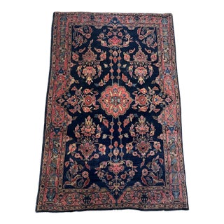 Antique Persian Sarouk Mahajiran Rug 3.2' X 5.1' (97cm X 155cm) 1900s For Sale
