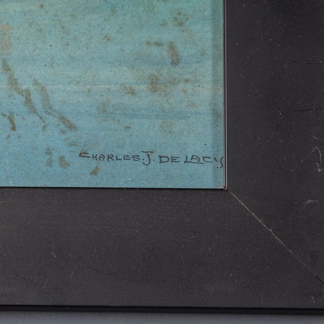 Charles John De Lacy, Warship Illustrations, Late 19th or Early 20th Century, Oil Paintings on Board, Framed, Set of 2 For Sale - Image 14 of 15