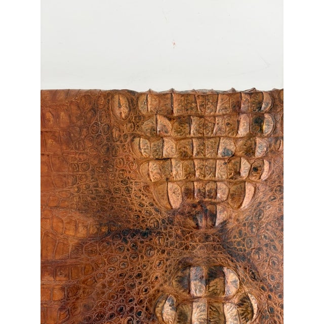 American Vegetable-Tanned Alligator Leather Portfolio – Belly Cut – Mid-Century Executive Case For Sale - Image 4 of 15