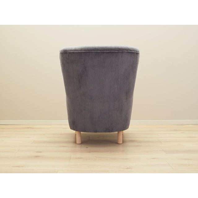 Scandinavian Grey Wooden Armchair For Sale - Image 6 of 14