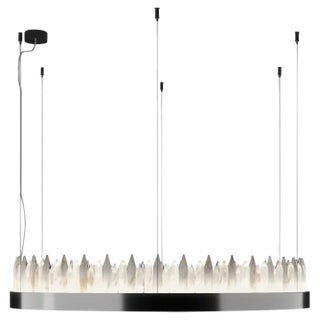 Urano Shiny Black 120 Pendant Light 3 by Alabastro Italiano For Sale