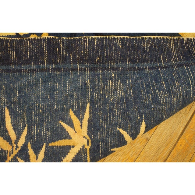 Navy Blue 1920s Navy Blue Scene Pictorial Antique Chinese Peking Carpet Knotted Small Rug For Sale - Image 8 of 10
