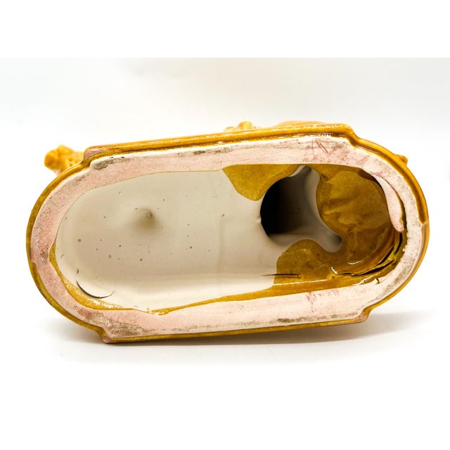 Mustard Mid-Century Tang-Style Horse Sculpture in Mustard Yellow Glaze - Chinoiserie, Hollywood Regency, Neoclassical For Sale - Image 8 of 13