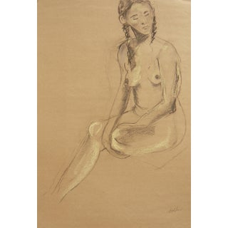 Martha Holden Contemporary Nude Model Charcoal Drawing For Sale