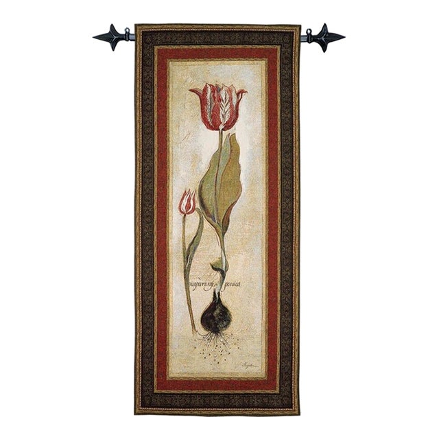 Tulips II Loom Woven Tapestry - 133 X 68 Cm (4'4" X 2'3") - Requires Rod Size 2 For Sale